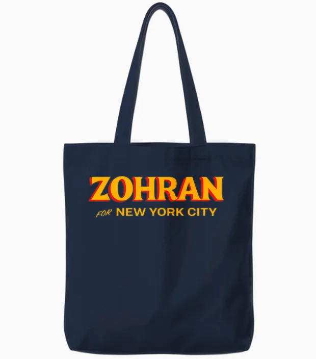 Zohran Mamdani Apparel Zohran for Nyc Mayor 2025 Tote Bags in Navy