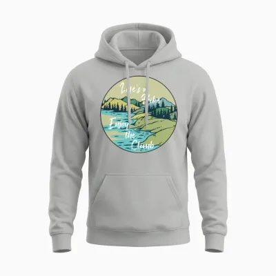 Hiking Shirt - Life Is a Hike Enjoy the Climb Unisex Hoodie - Ash