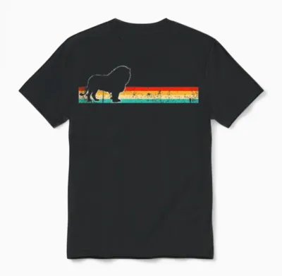 Lion Retro Unisex T-Shirt - Black
