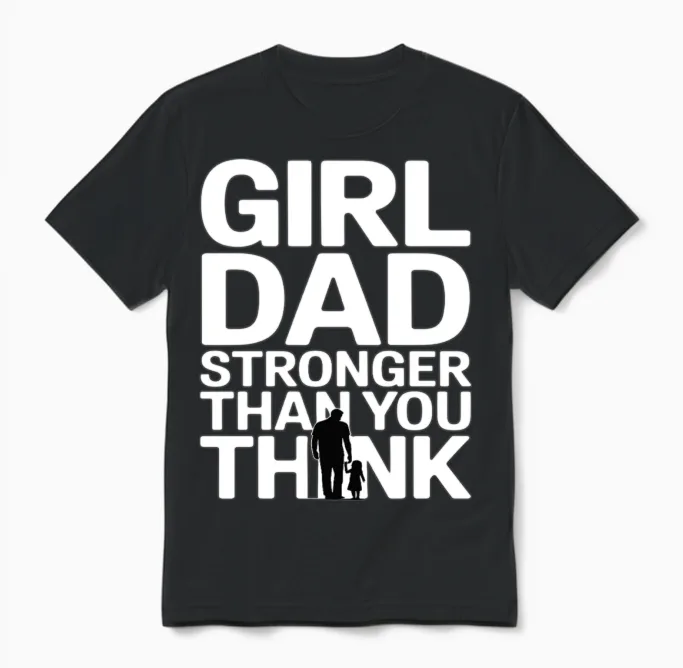 Girl Dad Shirt - Father of a Daughter Saying Unisex T-Shirt in Black