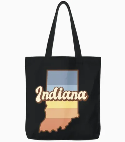 Indiana Retro Tote Bags - Black