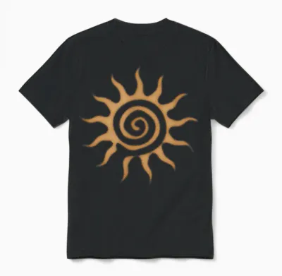 Spiral Sun Fairy Grunge Hippie Goblin Vintage Graphic Unisex T-Shirt - Black