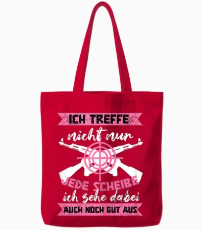 Sportschützin Schützenkönigen Treffe Jede Scheibe Tote Bags - Red