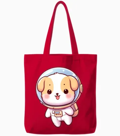 Space Dog Tote Bags - Red