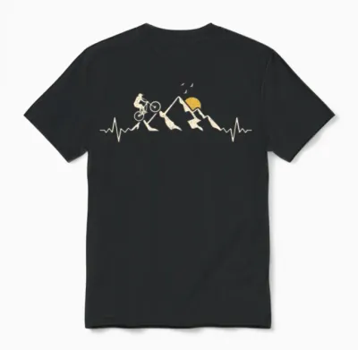 Mountain Biking Mountain Bike Cycling Nature Unisex T-Shirt - Black