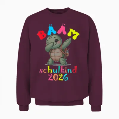 Bäam Für Schulanfang Lustige Schildkröte Unisex Sweatshirt - Maroon