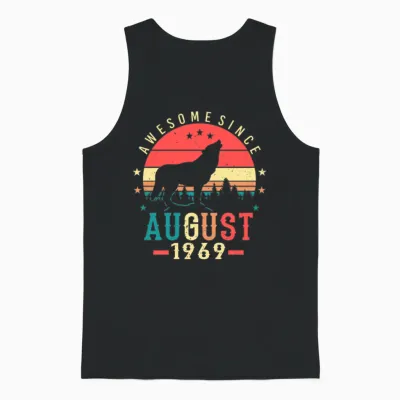 1969 August Retro Unisex Tank Top - Black