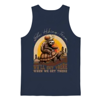 Slow Hiking Team - Funny Snail Sloth Tortoise Hike Unisex Tank Top - Navy – 1