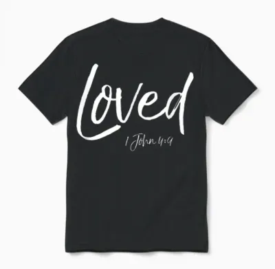 Loved 1 John 4:9 Lustiges Süßes Christliches T-Shirt Von God's Love Unisex T-Shirt - Black