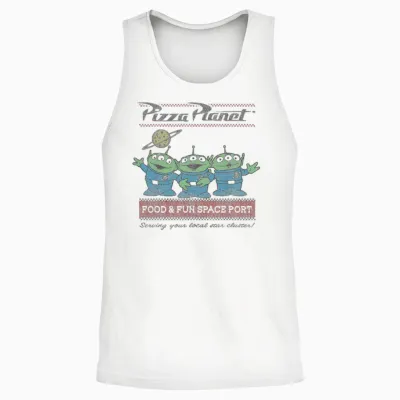 Disney Pixar Toy Story Pizza Planet Aliens Unisex Tank Top - White
