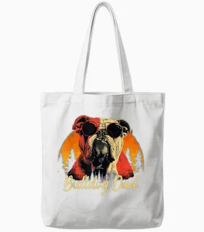 Best English Bulldog Dad Vintage Fête Des Pères Amoureux Des Chiens Tote Bags - White