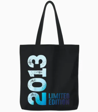 Limited Edition Anniversary 2013 T-Shirt, Black, S Tote Bags - Black