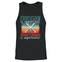 Woodturning Education Is Important but Workshop Unisex Tank Top - Black – 2