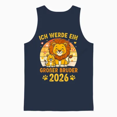 Ich Werde Ein Großer Bruder 2026 Unisex Tank Top - Navy