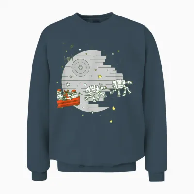 Star Wars Christmas Death Star Sleigh Ride Unisex Sweatshirt - Dark Heather