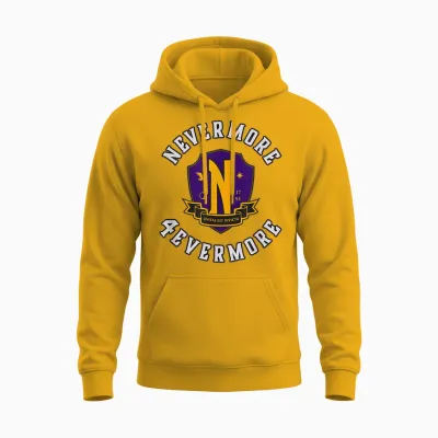 Wednesday - Nevermore 4evermore Unisex Hoodie - Gold
