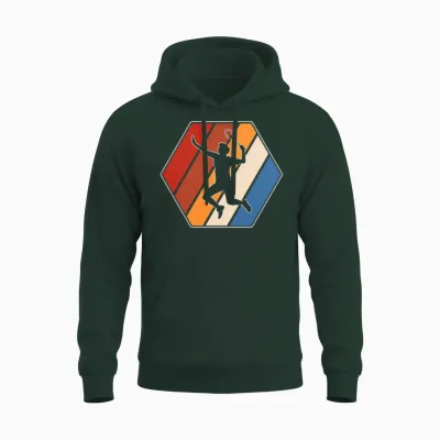 Badminton Retro Unisex Hoodie - Forest