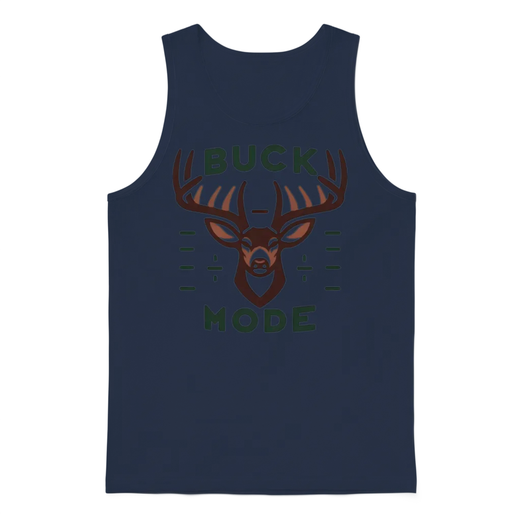 Buck Mode Woodland Deer Emblem Unisex Tank Top - Navy