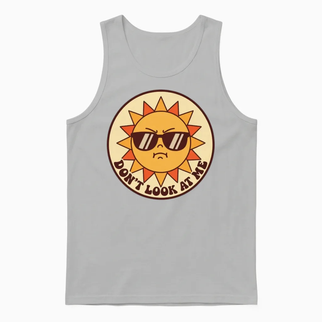 Sassy Sunglass Sun Unisex Tank Top in Ash