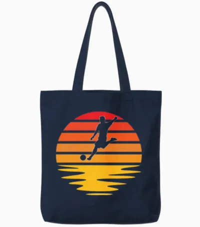 Soccer Retro Tote Bags - Navy