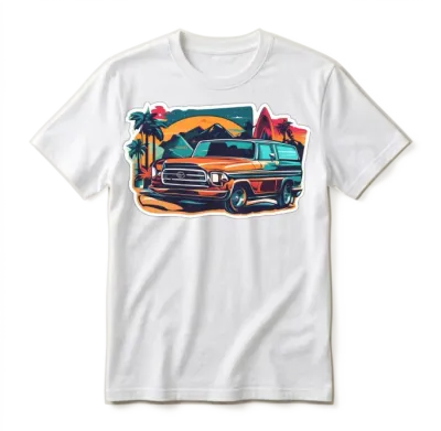 Retro Car Miami Beach Unisex T-Shirt - White