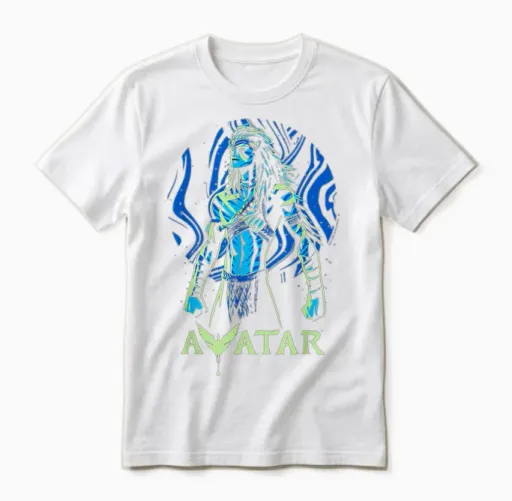 Avatar: Fire and Ash Jake Sully Blue Portrait Unisex T-Shirt in White