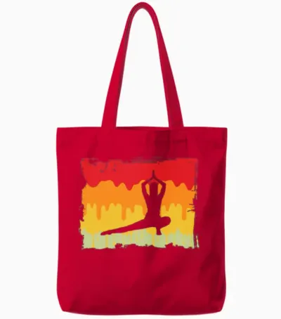 Yoga Retro Tote Bags - Red