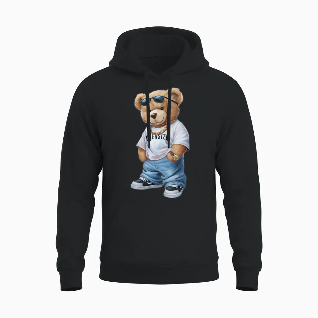 Funny Teddy Bear. - Wildlife Unisex Hoodie in Black