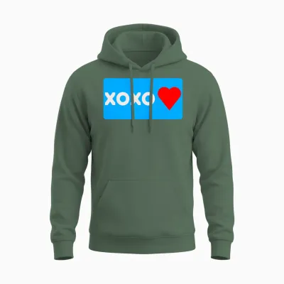 Funny Slogan Typography Unisex Hoodie - Military Green