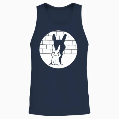 Lapin De Pâques Drôle Heavy Metal Fan Rock Festival Lapin T-Shirt Haut De Gamme Unisex Tank Top - Navy
