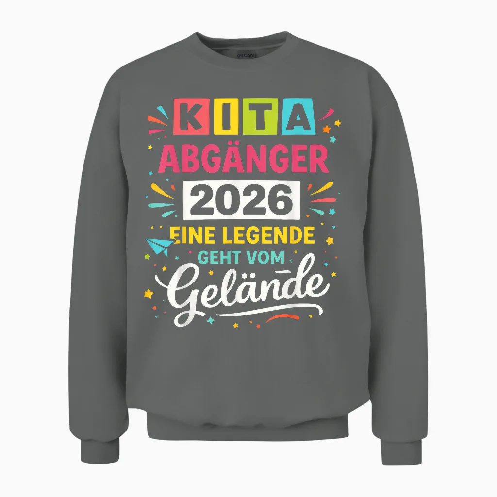 Kita Abgänger 2026 Schulkind 2026 Junge Einschulung Mädchen Unisex Sweatshirt in Graphite Heather