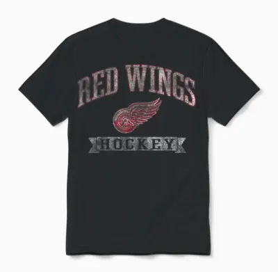 Detroit Red Wings Vintage Hockey Officially Licensed Unisex T-Shirt - Black