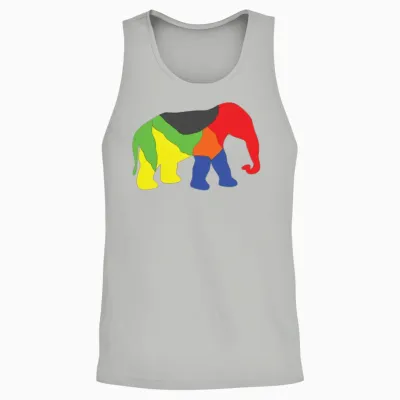 Colorful Elephant Unisex Tank Top - Ash