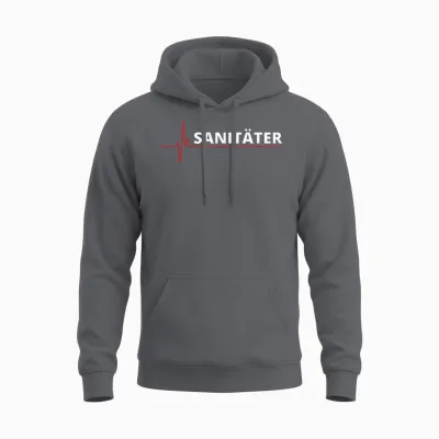 Sanitäter Ekg Herzschlag Herzlinie Cooles Sanitäter Unisex Hoodie - Charcoal