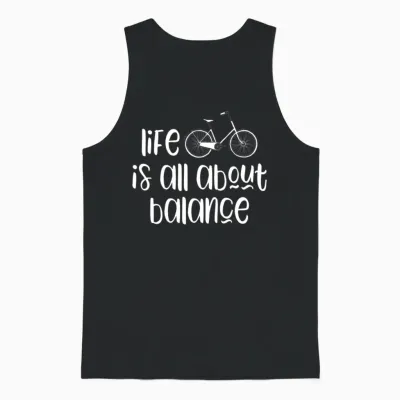 Funny Bicycle Slogan Unisex Tank Top - Black