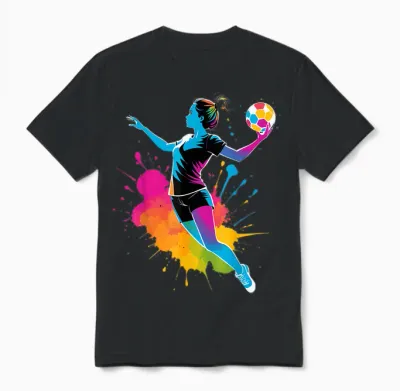 Handballer Women's / Girls' Handball T-Shirt, Black, S Unisex T-Shirt - Black