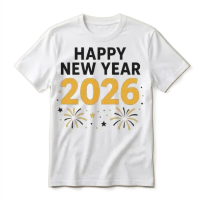 Golden 2026 New Year Firework Unisex T-Shirt - White