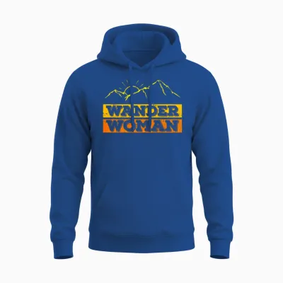 Wanderwoman Mountaineering Hiking Women Unisex Hoodie - Royal