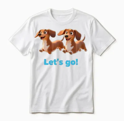 Twin Dachshunds Adventure Unisex T-Shirt - White