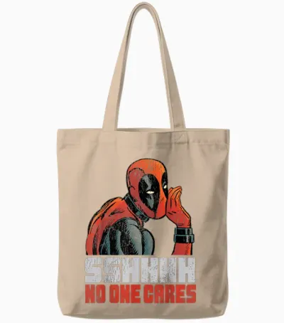 Marvel Deadpool Sshhhh No One Cares Whisper Tote Bags - Natural