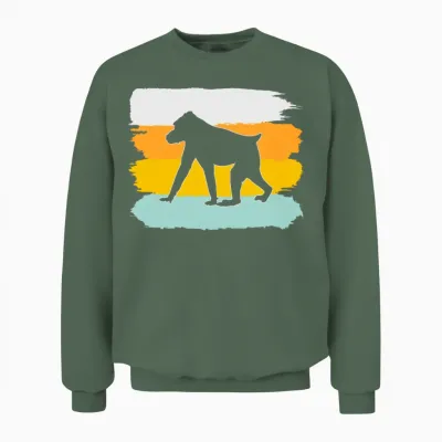 Monkey Retro Unisex Sweatshirt - Military Green