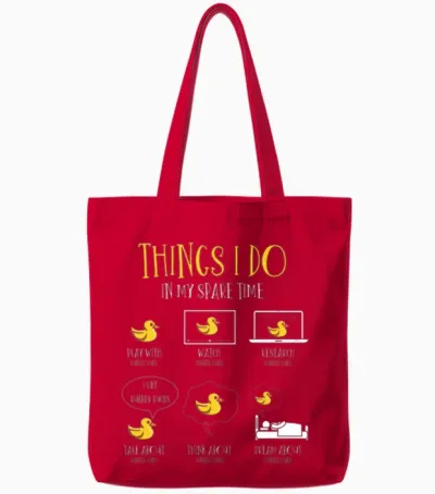 Rubber Duck Fan, Rubber Ducks Tote Bags - Red