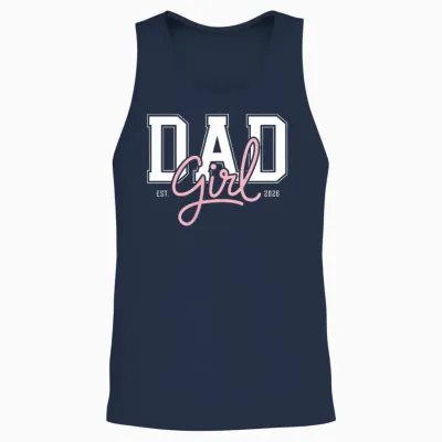 Soon to Be Daddy of Baby Girl 2026 Promoted to Daddy New Dad Unisex Tank Top - Navy