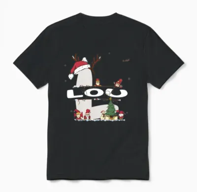 Lou Christmas - Lou Name Funny Xmas Unisex T-Shirt - Black