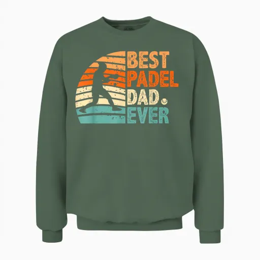 T-Shirt "best Padel Dad Ever" for Father's Day Unisex Sweatshirt - Military Green