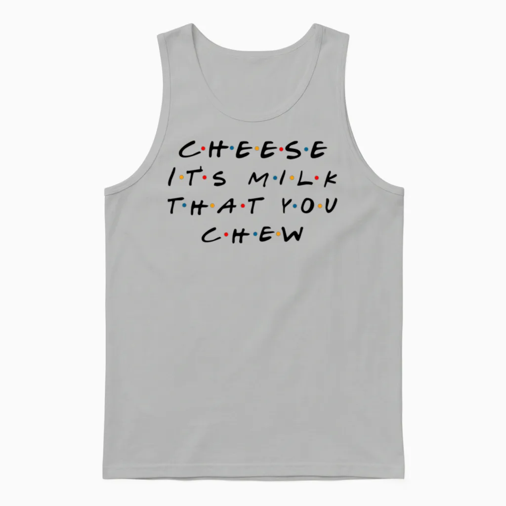 Cheese Funny Unisex Tank Top in Ash