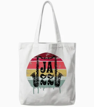 Jazz Retro Tote Bags - White