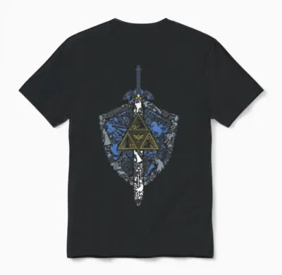 Nintendo Zelda Hylian Shield Element Icons Graphic Unisex T-Shirt - Black