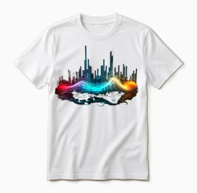 Bunter Musik Equalizer Techno Trance Unisex T-Shirt - White