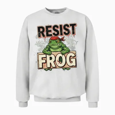 Resist Frog | Portland Frog Protest Resist Unisex Sweatshirt - White